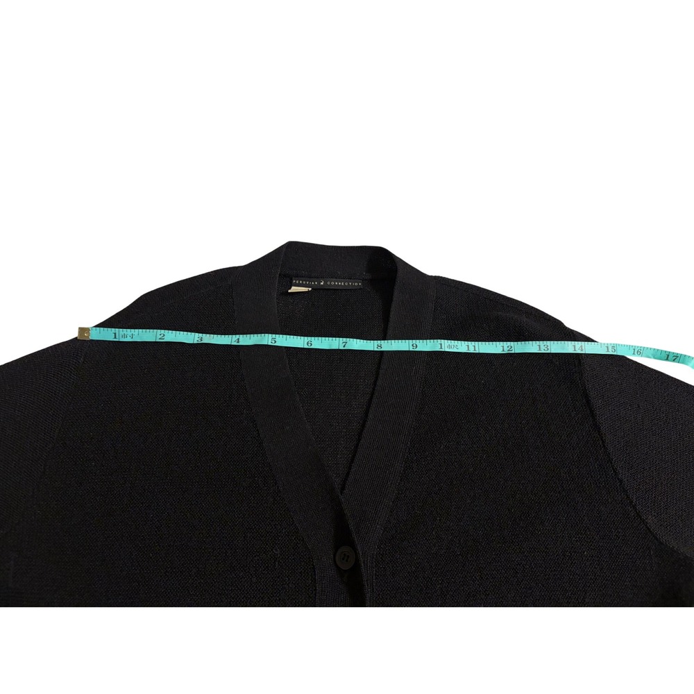 Peruvian Connection Black 100% Alpaca Wool Button Front Cardigan Long Wmns M - Picture 5 of 7